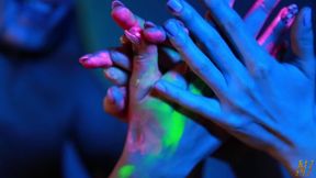 home party with dildo - lola shine and stacy bloom lesbian fun.