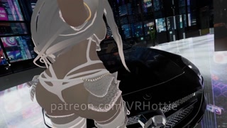 Fuck On Car Hood Blonde White Hair Lace Pussy Piercing Blowjob Mouth Gag Choker Ass POV Lap Dance