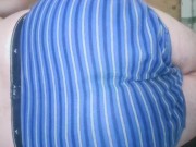 Laying on my side in my striped underwear