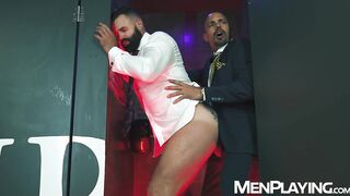 Bearded hunk Dani Robles cock riding Alexandro Cabreras fat cock