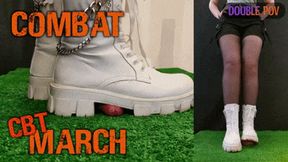 Combat Girl Marching on Your Cock and Balls in White Ankle Boots (Double Version) - Tamystarly - Cock Balls Crush Trample, CBT, Bootjob, Trampling, Shoejob, Stomping