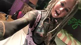 Horny Alternative Tattooed Girl Shows Her Sex Toys With Ass Plug In