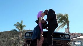 Busty Cherry of the Month Savannah Bond is aching for cock, and Isiah Maxwell is packing some heat for her! He fingers her shaved pussy and enters her from behind, for a raunchy doggystyle fuck!