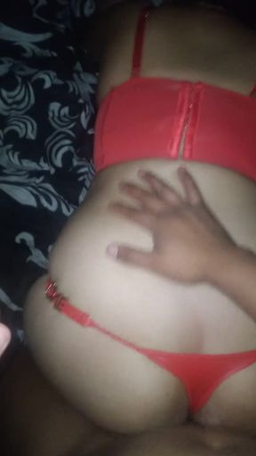 Employee Fucked with Red Lingerie, Latina MILF Real Amateur
