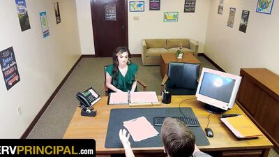 Step Mom Harper Madison Is Called To The Principal's Office For Naughty Behaviour - Perv Principal