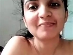 Horny busty indian milf strips nude showing big boobs