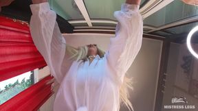 Oiled Big Ass Facesitting in White Stockings - Heavy Bouncing on Slave Face (part 1)