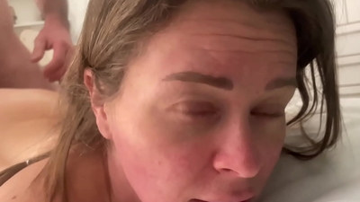 Stepmom moaning loud and dirty talking while getting fucked