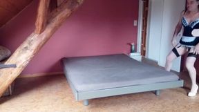 Making up the bed for daddy