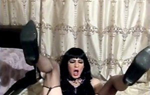 Violetta play with huge black vibrator