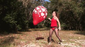 Fayth In Red Blows Big Red In Woods -WMV