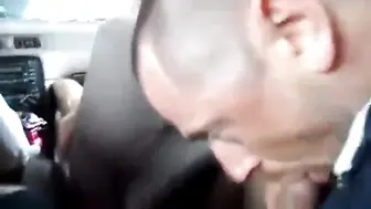 Older Taxi Driver Gets a Blowjob from Young Amateur