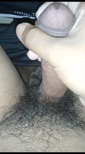 Masturbating Under Blanket with My Black Cock