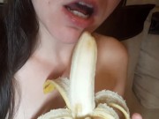 Girl learns to do blowjob and swallow cum