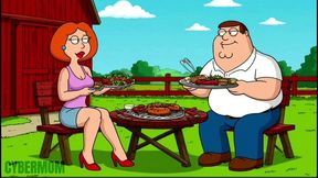 married housewife slut was fucked bbc in a dirty barn while her cuckold husband was cooking a barbecue. cartoon parody. hentai