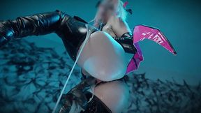 Tiny succubus gets dirty with a fake creampie squirting brightly from a fuck machine.