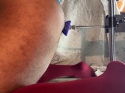 Big Black Bottom Pounded By Fuck Machine Until Moaning Prostate Orgasm