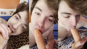 gorgeous twink niko springs sucks on your morning wood