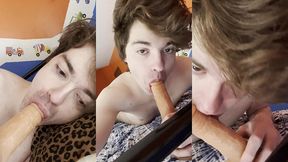 gorgeous twink niko springs sucks on your morning wood