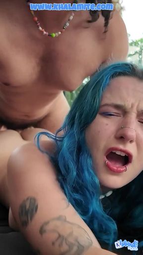 He makes me believe that he is putting a fruit in my pussy but in fact it&#039;s his cock - Vlog Francaise Poilue