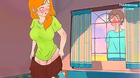 Steve Catches Alex Dropping Her Skirt – Naked Pussy Revealed in Minecart Madness