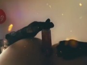 Sexy Blonde Trap Fucks Anal Purple Beaded Dildo Hot Amatuer