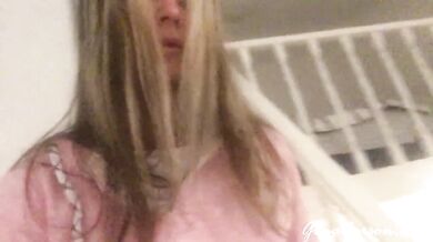Blonde Petite Russian teen backstage after job solo