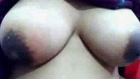Arab MILF wife Farhan shows her huge tits and her hairy pussy