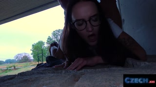 Czech XXX - Sweet ass Czech is fucked in public under a bridge