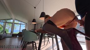 hot curvy lady in orange bodycon dress and stockings filled missionary with fresh cum - projectfundiary