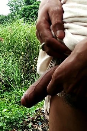 Indian Big Cock Handjob and Masturbation in Outdoor
