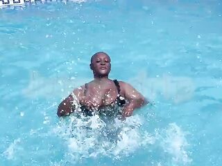 Having joy with my allies at the pool