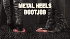 Metal High Heels Bootjob by a Full Leather Mistress (Close Version) - Tamystarly - Cock Balls Crush Trample, CBT, Trampling, Shoejob, Stomping