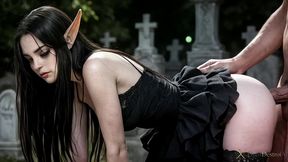 i fucked an elven goth girl in the cemetery!! her tiny breasts and sexy bum jiggled so cute whilst she moaned!! [ai]