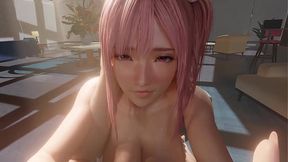 Realistic 3D Futanari slams MATURE's all holes