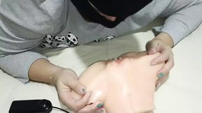 Fucking hottie in front of woman