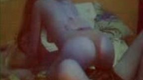 Beautiful girlfriend sucked the dick of his skinny BF on webcam
