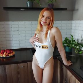 Petite Housewife Lets Her Tall Lover Fuck Her Ass and Pussy in the Kitchen