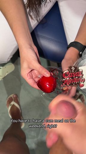 Lusty strawberry GF craves thick cum