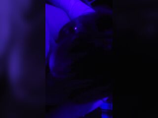 Crossdresser sucking jock in blacklight