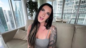 Big-titted tattooed babe gets stripped, manhandled by horny&#x1F975; Jmac, gets fingered like crazy