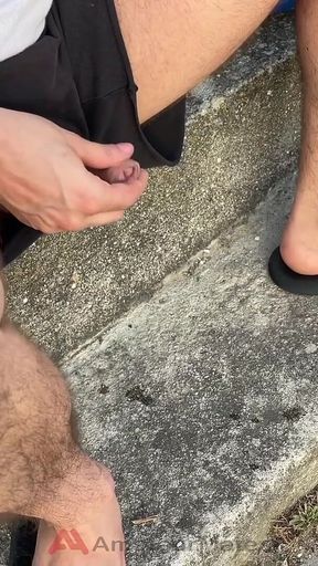 Amateur Straight Boy Lost a Bet He Has to Expose His Cock in the Street and Either Piss or Cum