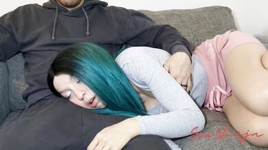 Step Brother Fucks My Mouth After I rested on His Lap