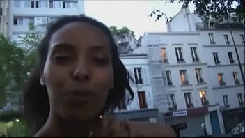 Wild casting of little Parisian black slut getting fucked in POV