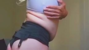 Sexy sissy slut fills her mouth and gapes her perfect ass for you