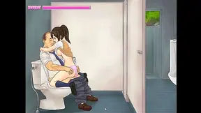 Rough Bathroom Fight Ends With Horny Hentai Babe Taking It All