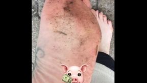 COLD FEET WALKING AROUND ON CONCRETE STONES