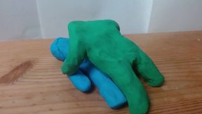 Animated Clay Orgy - Big Cock & Butt Action
