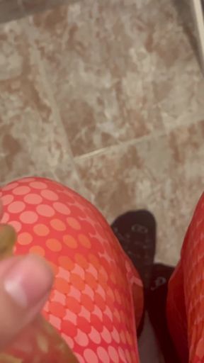 Young Man in Leggings Masturbates