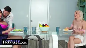 FreeUse - Lucky Stud Gets To Fuck His Stepmom And StepSister In Hardcore Taboo Threesome